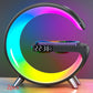 G-Shaped LED Smart Lamp with Clock – Bluetooth Speaker & Wireless Charger RGB Light