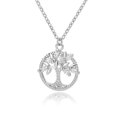 Tree of Life Rhinestone Necklace for Women – Elegant Pendant Jewelry Gift