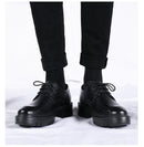 Inner Height Increasing Leather Men's 10cm Business Formal Wear Cowhide Black Casual Shoes
