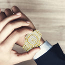 Men’s Luxury Full Rhinestone Quartz Watch – Waterproof Calendar Fashion Wrist Watch