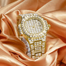 Men’s Luxury Full Rhinestone Quartz Watch – Waterproof Calendar Fashion Wrist Watch