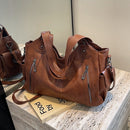 Retro Large Capacity Women’s Shoulder & Crossbody Bag with Zipper