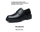 Inner Height Increasing Leather Men's 10cm Business Formal Wear Cowhide Black Casual Shoes