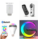 G-Shaped LED Smart Lamp with Clock – Bluetooth Speaker & Wireless Charger RGB Light
