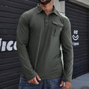 Lapel European And American Men's Shirt Solid Color Long Sleeve