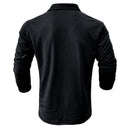 Lapel European And American Men's Shirt Solid Color Long Sleeve