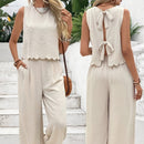 Women’s Summer Two Piece Set – Sleeveless Tank Top & Casual Wide Leg Trousers Outfit