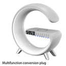 G-Shaped LED Smart Lamp with Clock – Bluetooth Speaker & Wireless Charger RGB Light