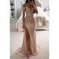 Party Sequins Off-Shoulder Split Long Dress – Casual Fashion Slimming Dress for Women