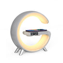 G-Shaped LED Smart Lamp with Clock – Bluetooth Speaker & Wireless Charger RGB Light