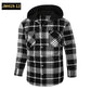 Loose Casual Flannel Long Sleeve Hooded Plaid Shirt
