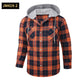 Loose Casual Flannel Long Sleeve Hooded Plaid Shirt
