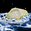 Men’s Luxury Full Rhinestone Quartz Watch – Waterproof Calendar Fashion Wrist Watch