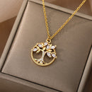 Tree of Life Rhinestone Necklace for Women – Elegant Pendant Jewelry Gift