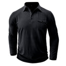Lapel European And American Men's Shirt Solid Color Long Sleeve
