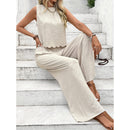 Women’s Summer Two Piece Set – Sleeveless Tank Top & Casual Wide Leg Trousers Outfit
