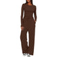 Women’s Two-Piece Autumn Winter Suit with Long Sleeve Top & Wide Leg Pants