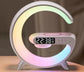 G-Shaped LED Smart Lamp with Clock – Bluetooth Speaker & Wireless Charger RGB Light