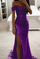 Party Sequins Off-Shoulder Split Long Dress – Casual Fashion Slimming Dress for Women