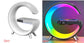 G-Shaped LED Smart Lamp with Clock – Bluetooth Speaker & Wireless Charger RGB Light