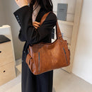 Retro Large Capacity Women’s Shoulder & Crossbody Bag with Zipper