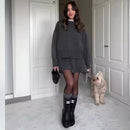 Women’s 2 Piece Knit Sweater & Mini Skirt Set – Casual Long Sleeve Outfit