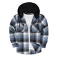Loose Casual Flannel Long Sleeve Hooded Plaid Shirt