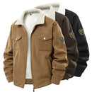 Fleece-lined Thickened Fashionable Lapel Workwear Lambswool Men's Coat