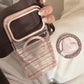 Magnetic iPhone Holder with Pink-Brown Striped Case & Stand