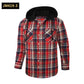 Loose Casual Flannel Long Sleeve Hooded Plaid Shirt