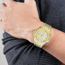 Men’s Luxury Full Rhinestone Quartz Watch – Waterproof Calendar Fashion Wrist Watch