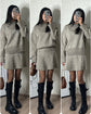 Women’s 2 Piece Knit Sweater & Mini Skirt Set – Casual Long Sleeve Outfit